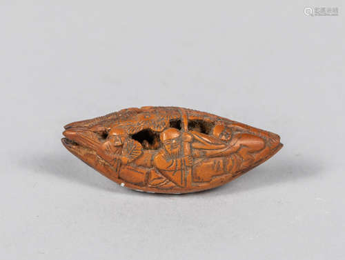 Chinese Old Carved Nut Bead