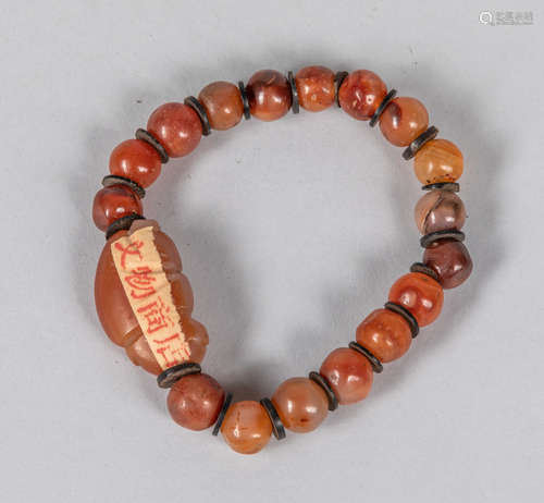 Chinese Export Cameo Agate Prayer Beads