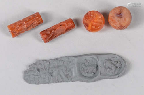 Group of Antique Sassanid Cameo Agate Seal