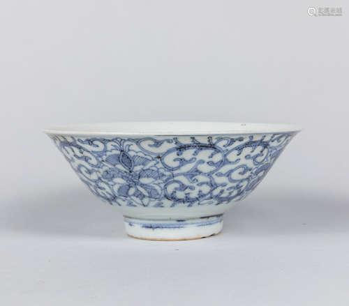 Chinese Antique Blue & White Porcelain Bowl