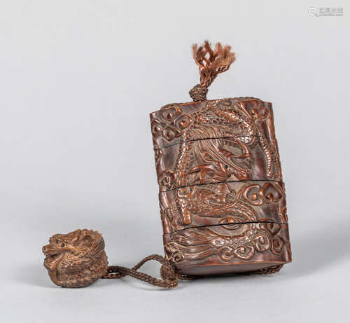 19th Japanese Antique Boxwood Inro