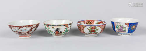 Collection Of Old Famille Rose Porcelain Bowls