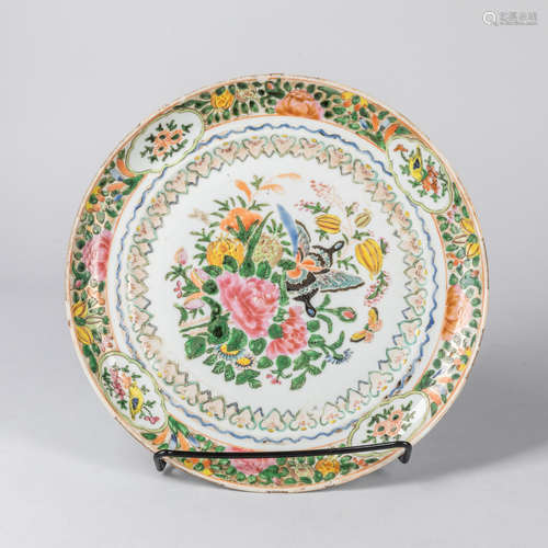 18th Chinese Export Famille Rose Porcelain Plate