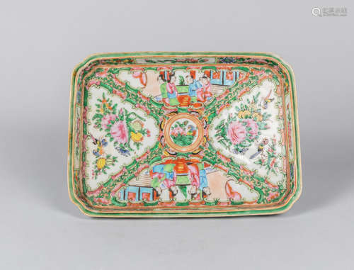 19th Chinese Antique Famille Rose Porcelain Tray