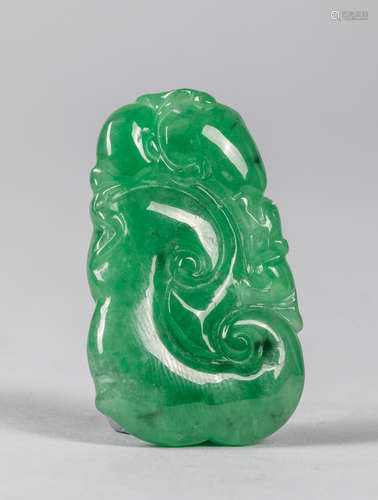 Chinese Export Apple Green Color Jadeite Stone Pendant