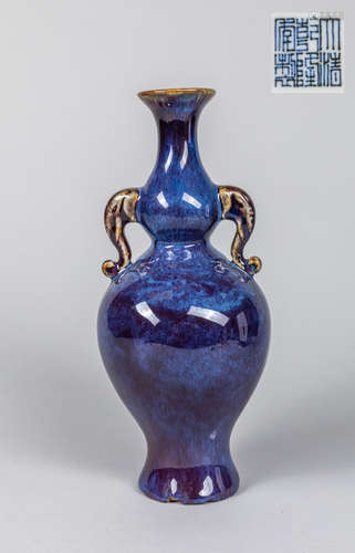 Chinese Old Export Flambe Glazed Porcelain Vase