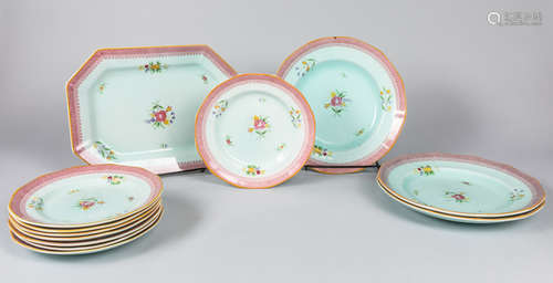 Collection of English Ironstone Porcelain Plates, Adams