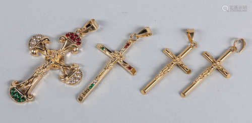 Set Of Art Decorative Cross Pendants