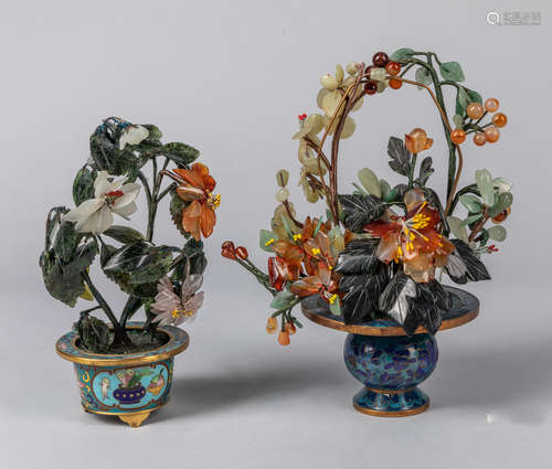 Group of Chinese Old Cloisonne Trees