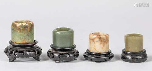 Group of 16-18th Chinese Jade Thumb Rings