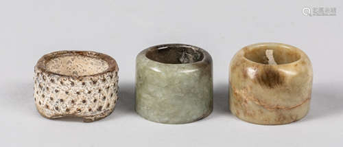 Collection of Chinese Antique Jade Thumb Rings