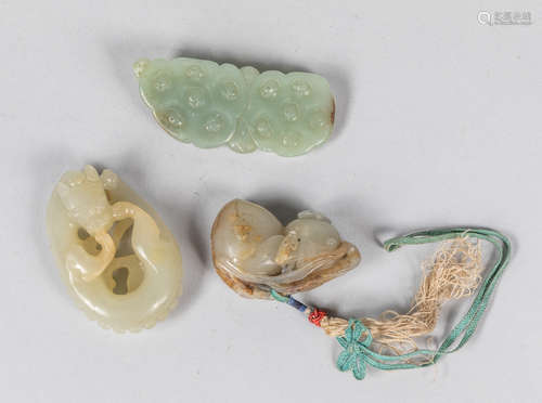 Set Of Chinese Old Jade Toggles