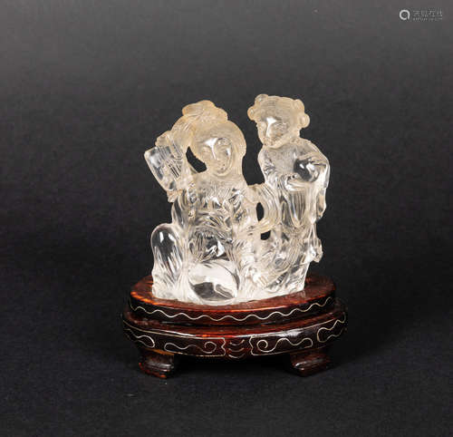 19th Chinese Carved Rock Crystal Figure