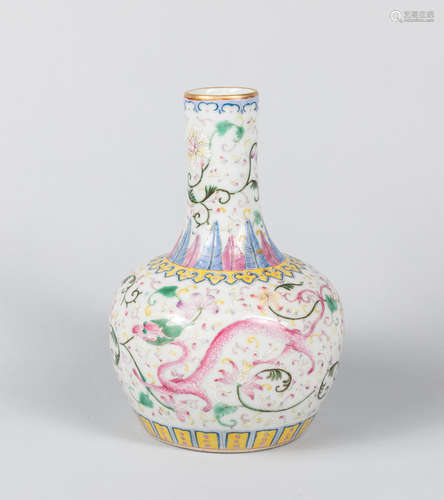 19th Chinese Antique Famille Rose Porcelain Vase