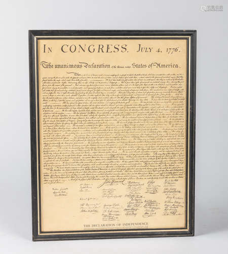 Antique Lithograph  Declaration of Independence, 1776