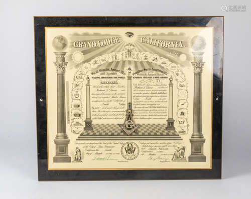 Collectible Grand Lodge California Certification