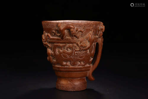 Qing Eaglewood Dragon Pattern Cup