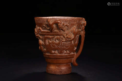 Qing Eaglewood Dragon Pattern Cup