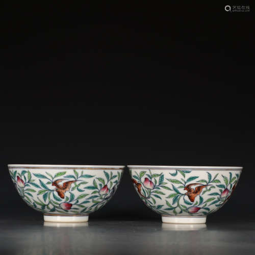 A Pair of  Chinese Doucai Porcelain Bowls
