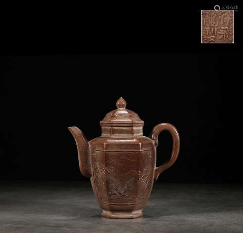 A Chinese Purple Sand Teapot