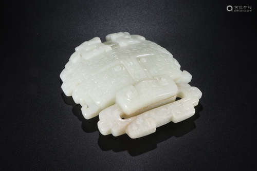 A Chinese Carved Hetian Jade Pendant