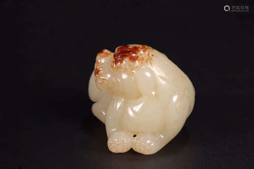 A Chinese Hetian Jade Beast Ornament