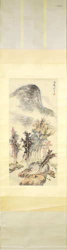 A Chinese Landscape Painting,Qian Shoutie Mark