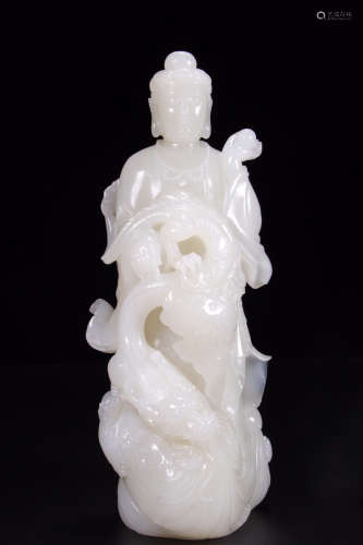 A Chinese Hetian Jade  Guanyin Ornament