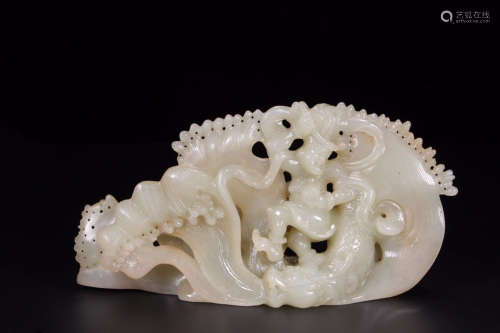 A Chinese Jade Arhat Ornament