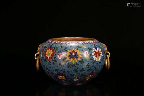 A Chinese Gild Copper Tire Cloisonne Incense Burner