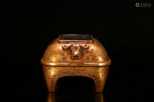 A Chinese Gild Bronze Incense Burner