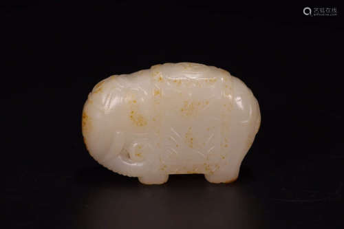 A Chinese Hetian Jade Elephant