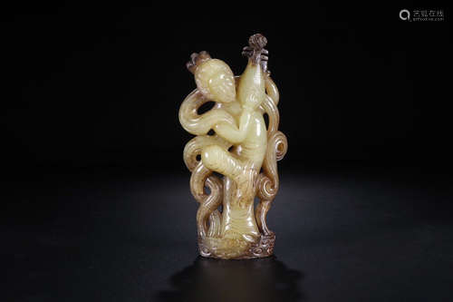 A Chinese Jade Dancer Ornament