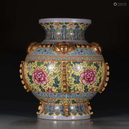 A Chinese Famile Rose Porcelain Zun