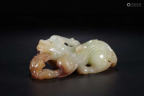 A Chinese Jade Beast Ornament