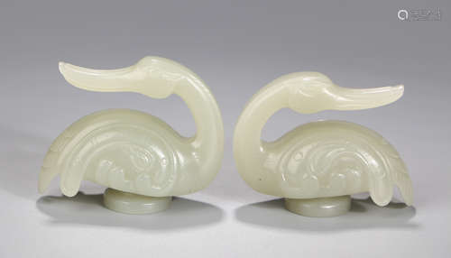 A Chinese Jade Goose Ornament