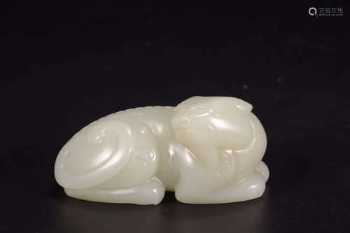 A Chinese Hetian Jade Beast Ornament