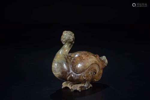 A Chinese GaoGu Jade Bird Ornament