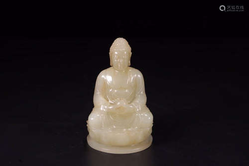 A Chinese He Tian Jade Sakyamuni Ornament