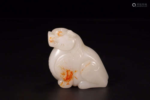 A Chinese Hetian Jade Beast Ornament