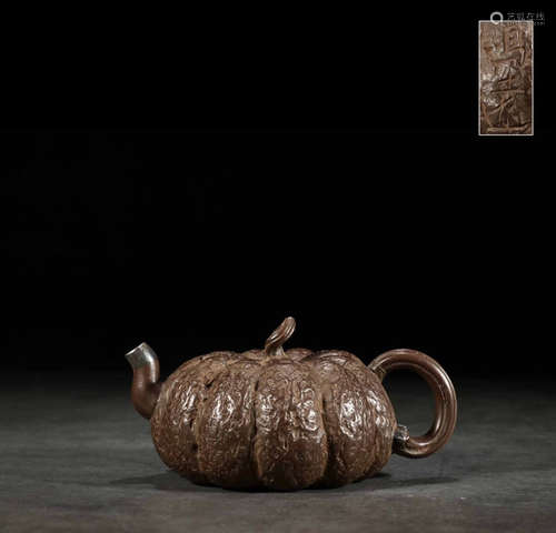 A Chinese Purple Sand Teapot