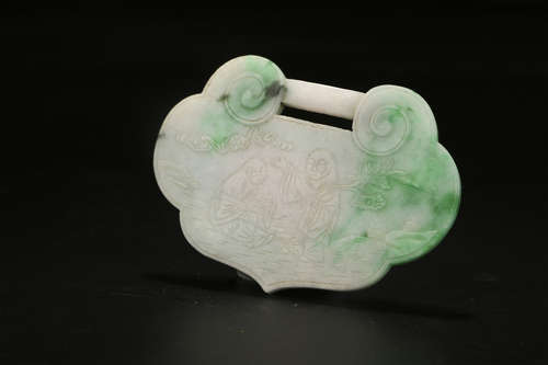 A CHINESE JADEITE SAFE LOCK