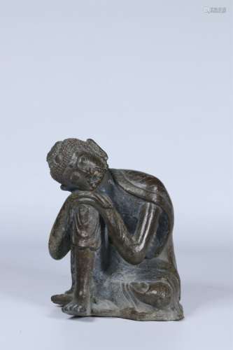 BRONZE CAST BODHISATTVA SEATED FIGURE