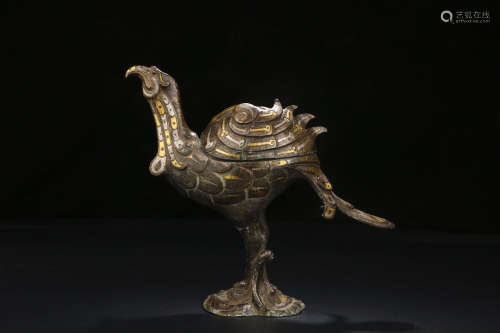 A CHINESE SILVER AND GOLD PLATING INCENSE BURNER