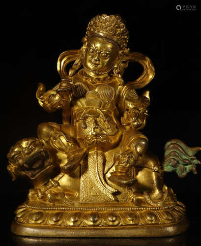 A GILT BRONZE CARVED CAIBAO TIANWANG