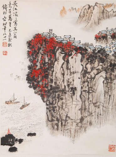 A CHINESE PAINTING SCROLL, QIAN SONGYAN MARK