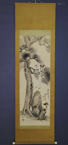 A CHINESE PAINTING SILK SCROLL