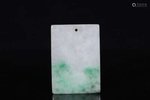 JADEITE CARVED RECTANGULAR PENDANT