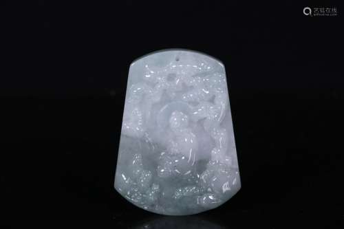 JADEITE CARVED 'LANDSCAPE SCENERY' PENDANT