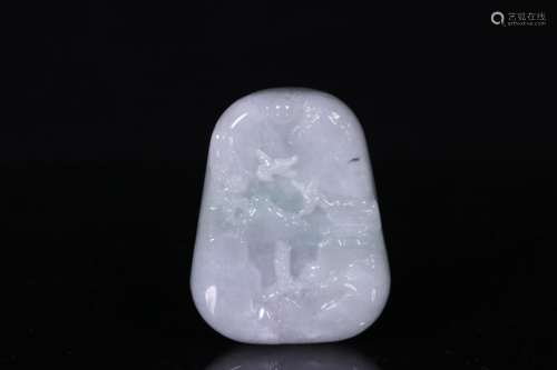 JADEITE CARVED 'LANDSCAPE SCENERY' PENDANT